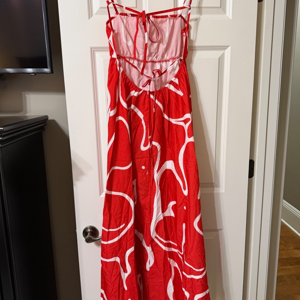 COMMENSE PRINTED BACK TIE DETAIL DRESS SIZE M - Picture 6 of 10